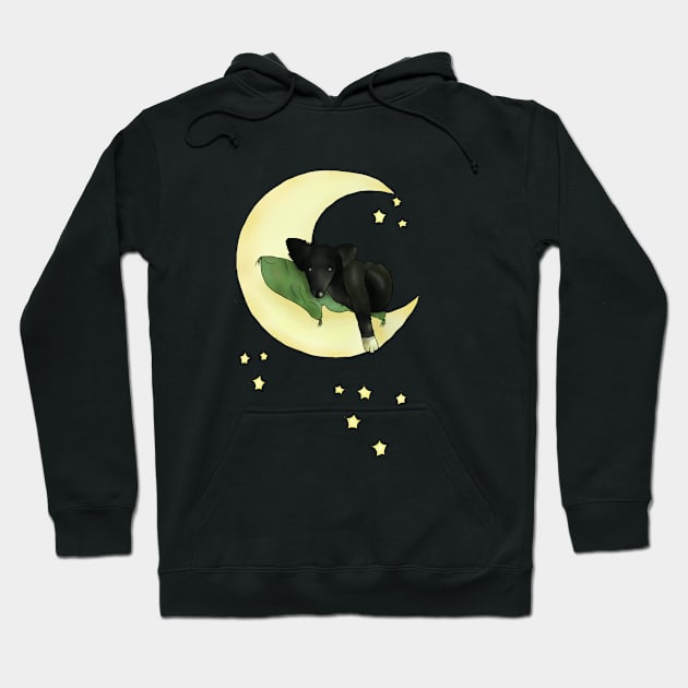 Hund im Mond Hoodie by Blumchen